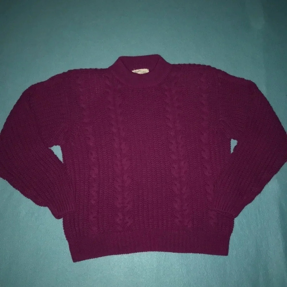 JUNIOR Connection cable knit long sleeve crewneck vintage sweater size M